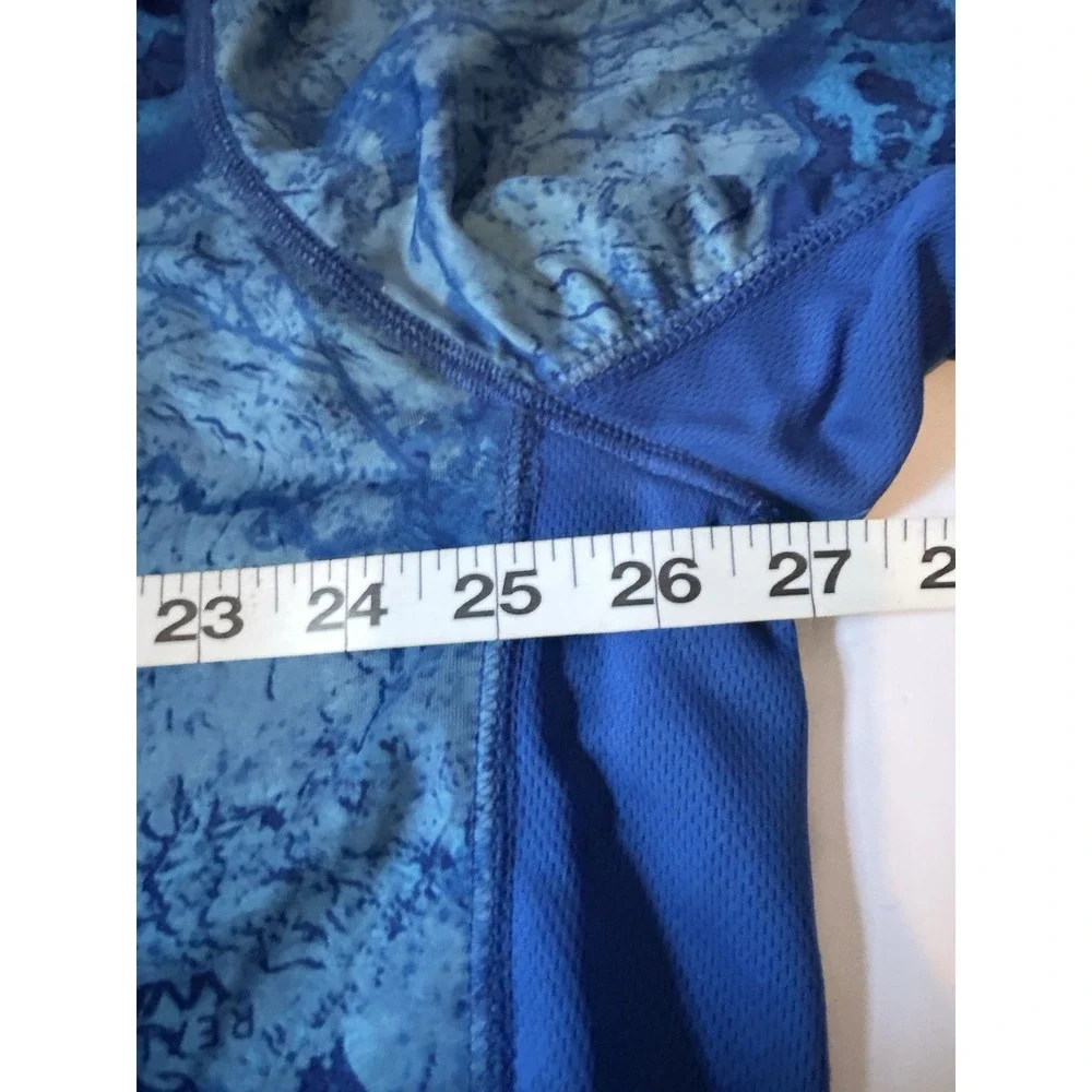 REALTREE FISHING MENS BLUE CAMO ACTIVEWEAR POLY SPANDEX SHIRT SZ 2XL